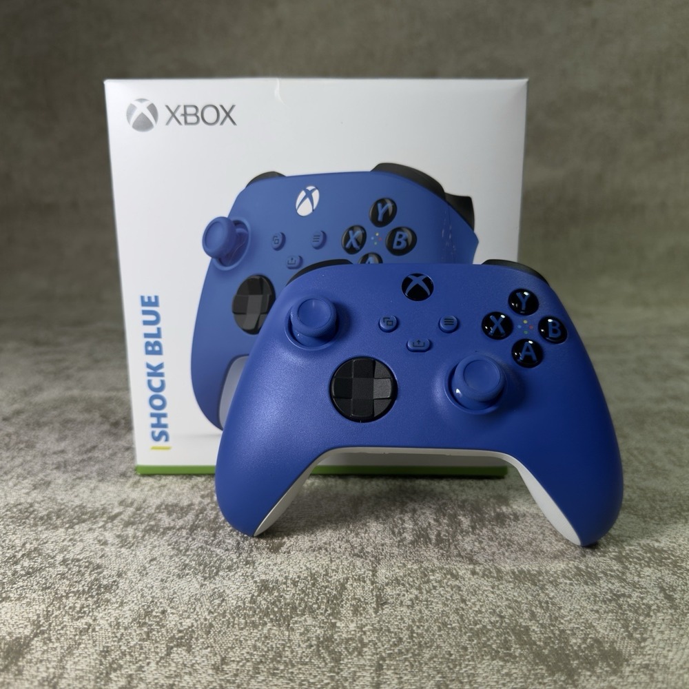 Xbox Wireless Controller - Shock Blue Controller, Blue/White, In Box